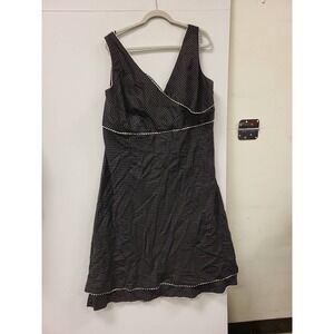 DUE per DUE Vesté Dress Womens 24W Black Polka Dot Sleeveless Party Cocktail